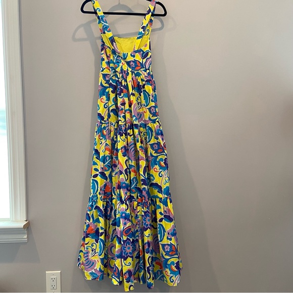 *NEW* J. CREW Tiered Taffeta Maxi Dress Yellow Floral Size 0 NWT - Picture 7 of 11